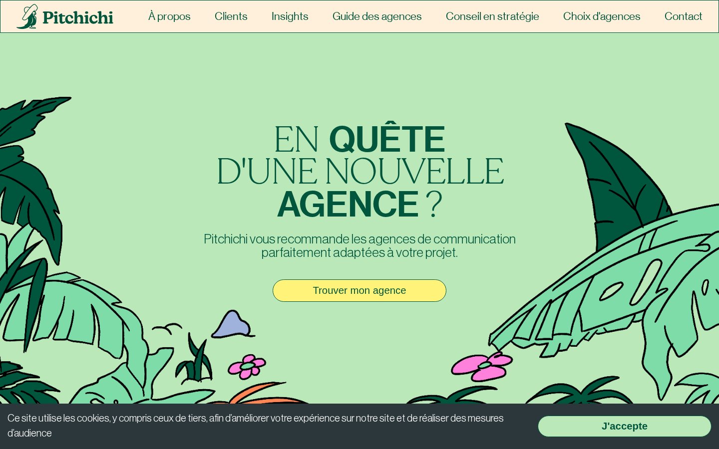 Guide Pitchichi des agences de communication, page d'accueil
